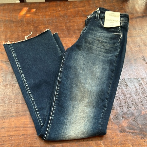 L'AGENCE Sneeki Jeans Super Stretch Low-Rise Straight Leg Hanson Blue Women's 26 - Picture 9 of 16